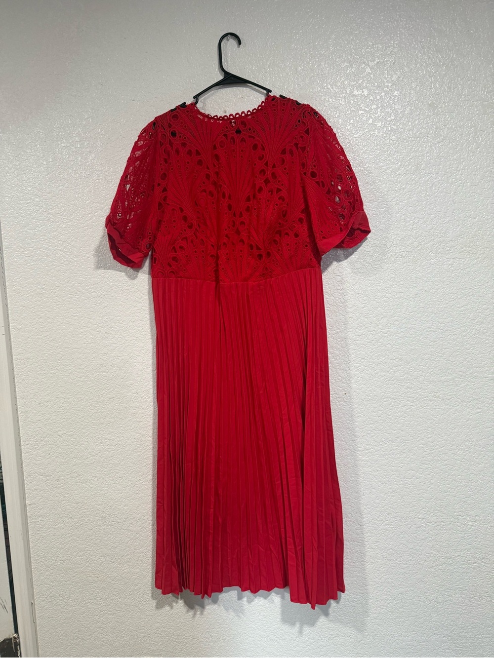 Plus size red  Pleated Dress